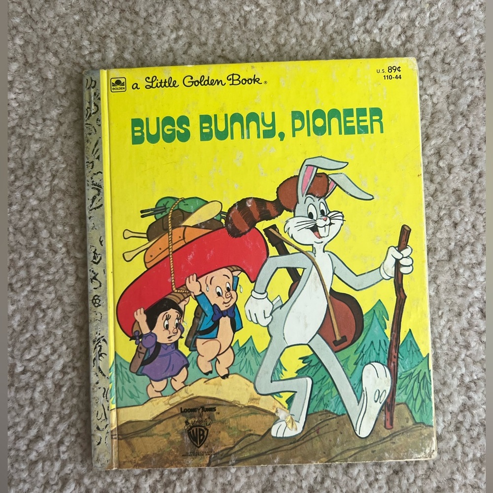 2/$10 SALE. Vintage Little Golden Book – Bugs Bunny, Pioneer (1977)